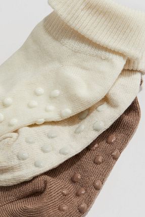جوراب بژ بچه گانه پنبه ای H&M - کد 858258668