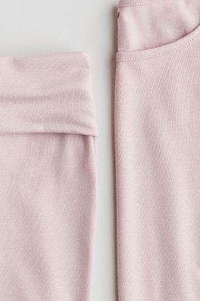 ست بالاتنه و پائین تنه صورتی بچه گانه بافت H&M - کد 858277380