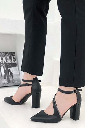 کفش کلاسیک مشکی زنانه چرم مصنوعی KOCAMANLAR - کد 280704575