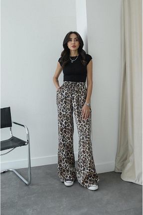 شلوار بژ زنانه پلی استر Havoş - کد 808000559