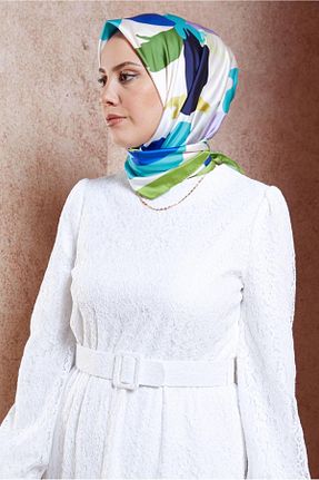 روسری سبز پلی استر Alvina - کد 858259164