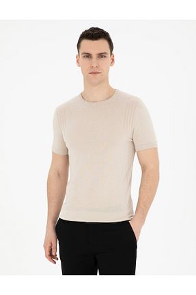 تیشرت بژ مردانه اسلیم فیت Pierre Cardin - کد 829208456