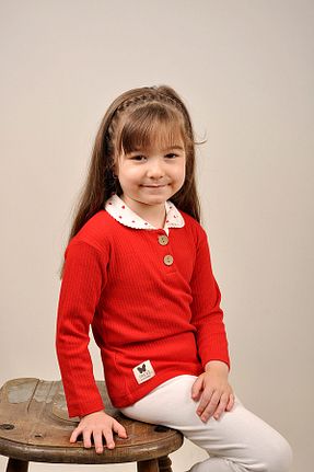 بلوز قرمز بچه گانه Kalp Peki - کد 793558831
