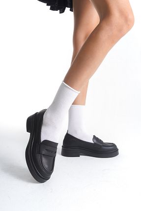 کفش لوفر مشکی زنانه چرم مصنوعی MORIA SHOES - کد 858326379