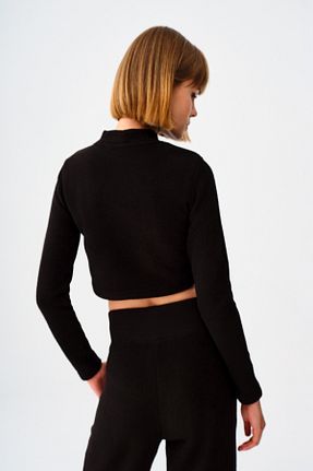 بلوز مشکی زنانه ساده Loft - کد 858339718