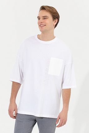 تیشرت سفید مردانه اورسایز U.S. Polo Assn. - کد 846712484