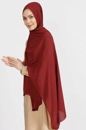 شال زرشکی زنانه کرپ Differenza - کد 73718338