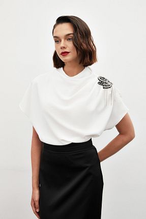 بلوز نباتی زنانه ساده Sateen - کد 858146999