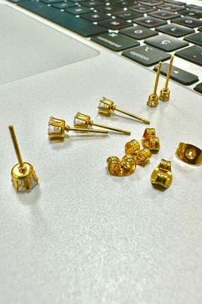 گوشواره استیل (فولاد) طلائی زنانه استیل (فولاد) MAZEN - کد 857658045