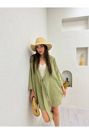 کیمونو و کافتان خاکی زنانه کتان bonn couture - کد 744179752