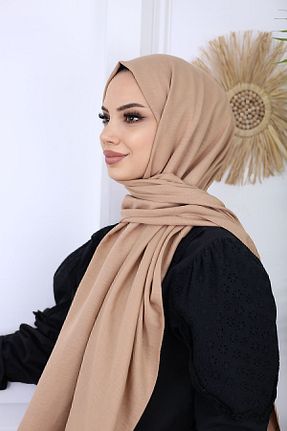 شال بژ زنانه پنبه ای feronis - کد 746755232