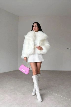 کاپشن سفید زنانه رگولار MÇmoda - کد 858202508