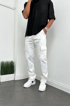 شلوار سفید مردانه پنبه ای Denim Shorty - کد 816257525