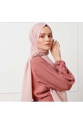 شال صورتی زنانه پنبه ای Trablus - کد 736850259