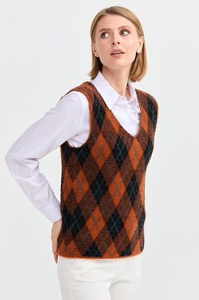 سوئیتر نارنجی زنانه پلی آمید Desen Triko - کد 750301792