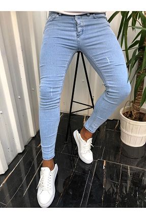 شلوار جین آبی مردانه پاچه تنگ ukdwear - کد 54711003