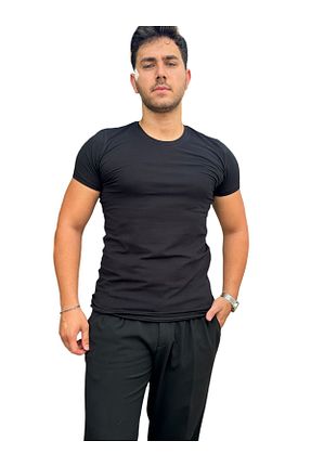تیشرت مشکی مردانه پارچه VAD - کد 858335479