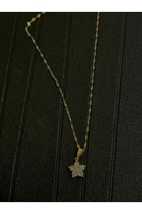 گردنبند استیل ( فولاد ) طلائی زنانه روکش طلا stainless steel - کد 826641542
