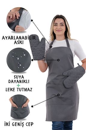 دستکش و پیشبندآشپزخانه طوسی sevilya - کد 838141630