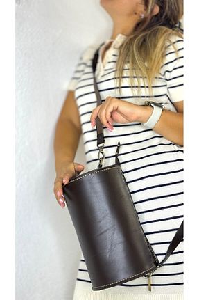 کیف پستچی قهوه ای زنانه چرم خالص Tuvita Collection Bodrum - کد 858260949