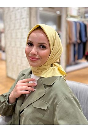 روسری زرد پنبه پلی استر Armine - کد 734502050
