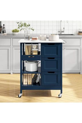 کابینت چند منظوره سرمه ای چوب VARSTHREE - کد 858318473