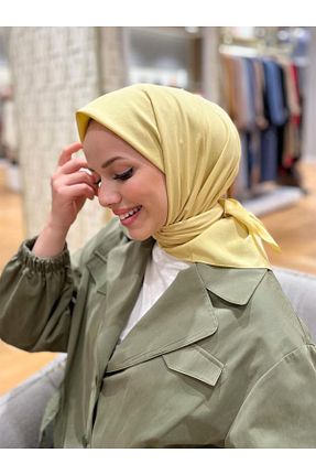 روسری زرد پنبه پلی استر Armine - کد 811060004
