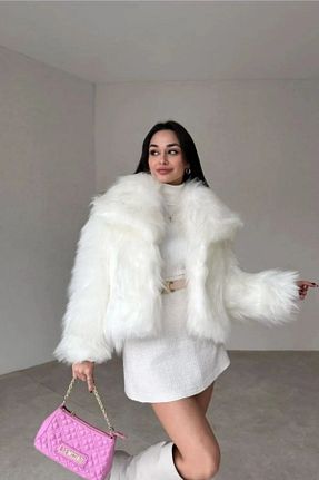 کاپشن سفید زنانه رگولار MÇmoda - کد 858202508