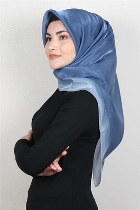 روسری سرمه ای 100 x 100 PİRAMİT - کد 95997147