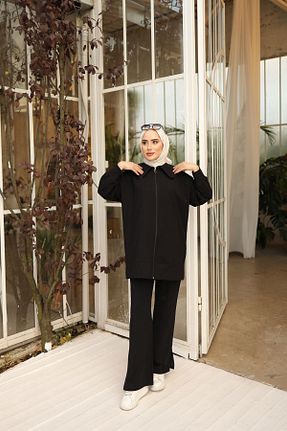 ست گرمکن حجاب مشکی زنانه رگولار tumabutik - کد 761160058