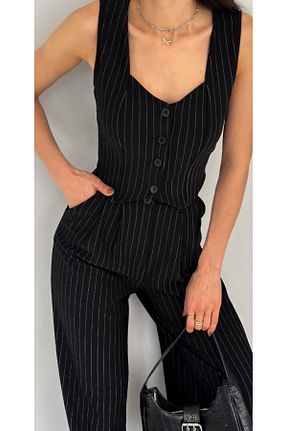 ست بالاتنه و پائین تنه مشکی زنانه بافتنی Butik - کد 857547735