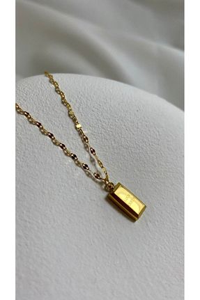 گردنبند استیل ( فولاد ) طلائی زنانه استیل (فولاد) Axuu Collection - کد 858279476