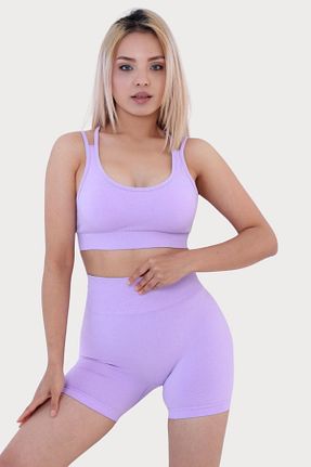 ست بالاتنه و پائین تنه بنفش زنانه بافتنی Sporcum - کد 845104091