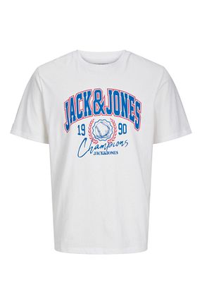 تیشرت سفید مردانه اسلیم فیت Jack & Jones - کد 858304617