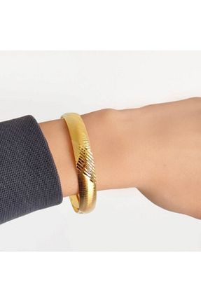دستبند استیل (فولاد) طلائی زنانه روکش طلا FerizZ - کد 253695879
