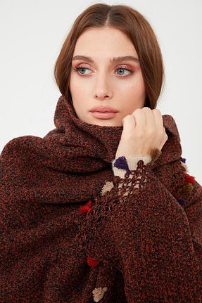 شال گردن نارنجی زنانه پشمی Desen Triko - کد 203103877