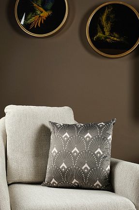 کوسن و روکش کوسن خاکی مخمل ÖZENEV - کد 668514352