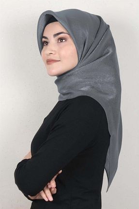 روسری طوسی 100 x 100 PİRAMİT - کد 305367528