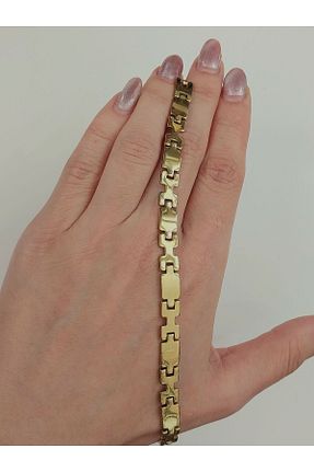 دستبند استیل (فولاد) طلائی زنانه استیل (فولاد) Vanessa Jewelry - کد 849450835