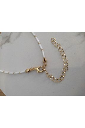 گردنبند جواهر سفید زنانه روکش طلا HALHALMILL - کد 343144357