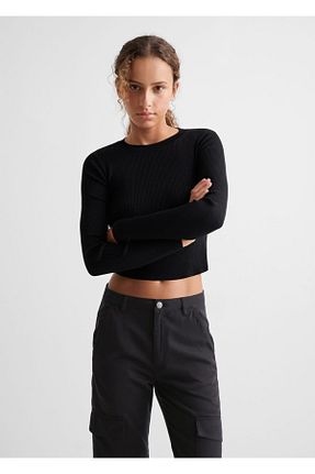 شلوار جین مشکی زنانه رگولار MANGO Teen - کد 820274519