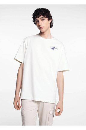 تیشرت سفید مردانه رگولار MANGO Teen - کد 831151257