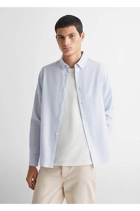 پیراهن آبی مردانه رگولار MANGO Teen - کد 787875962