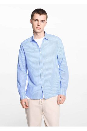 پیراهن آبی مردانه رگولار MANGO Teen - کد 823981712