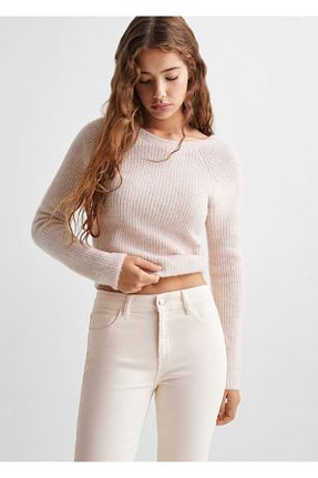 شلوار جین بژ زنانه پاچه اسپانیولی MANGO Teen - کد 788220950