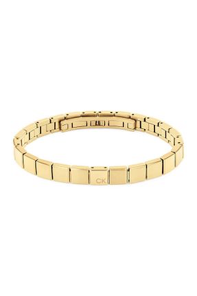 دستبند استیل (فولاد) طلائی مردانه استیل (فولاد) Calvin Klein - کد 813425642