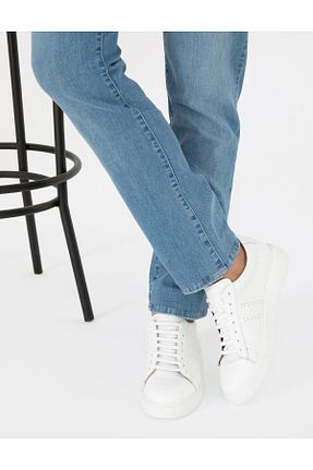 کفش اسنیکر سفید مردانه بند دار Pierre Cardin - کد 858384299