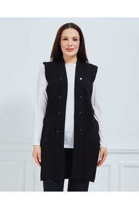جلیقه مشکی زنانه رگولار Elçelya Moda - کد 775423377