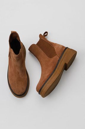 بوت / نیم بوت قهوه ای زنانه چرم خالص Bueno Shoes - کد 380304235