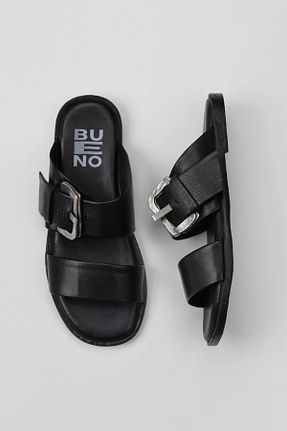 دمپائی مشکی زنانه چرم خالص Bueno Shoes - کد 666577689